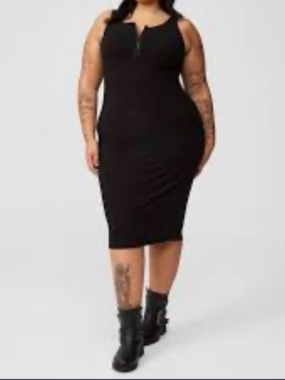Torrid Deep Black Sleeveless Ribbed Dress Stretchy, Soft, NWT 2X - Picture 4 of 13